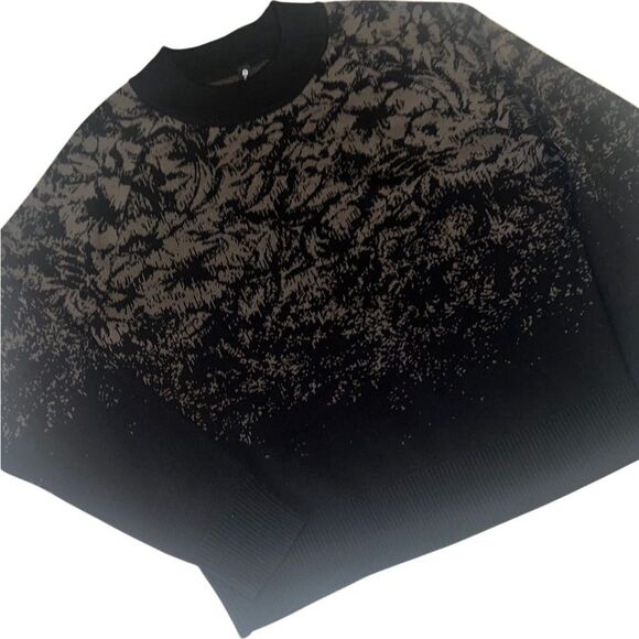 Athleta Black and Brown Patterned Wool Blend Sweater Size Small - Picture 1 of 9